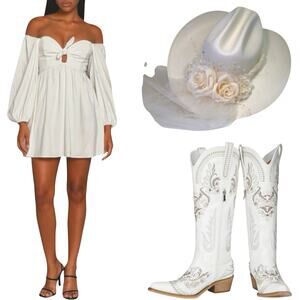 NWT - For Love & Lemons St. Lucia Off-White Mini Dress